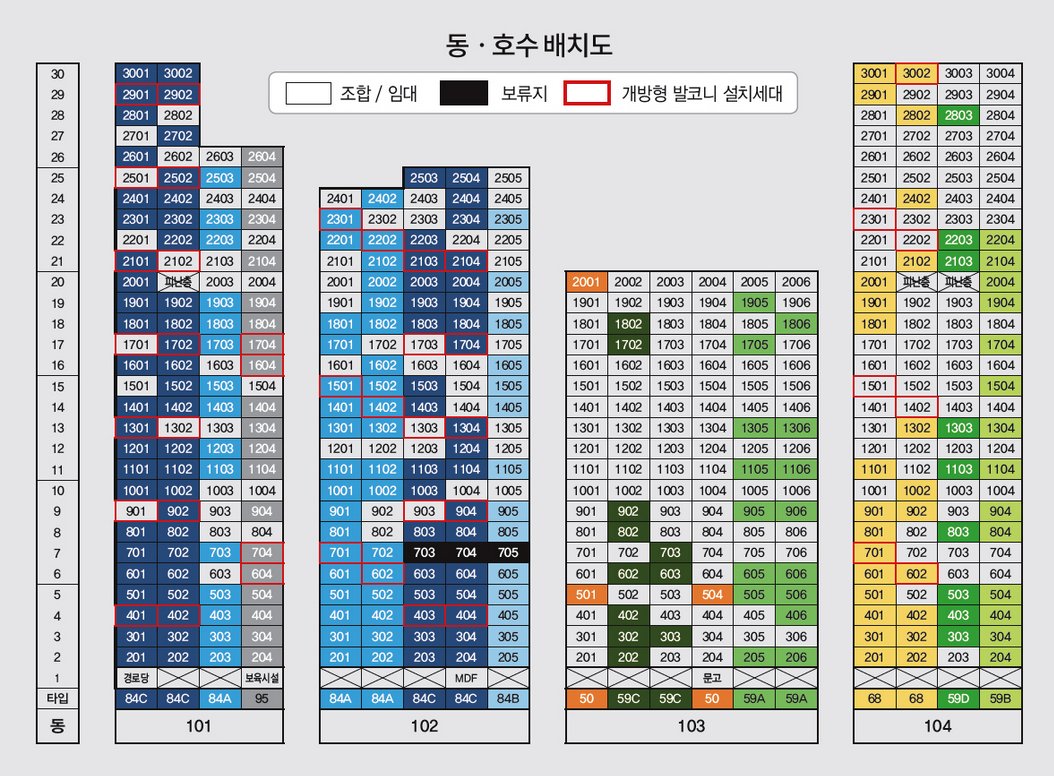동호수 배치도